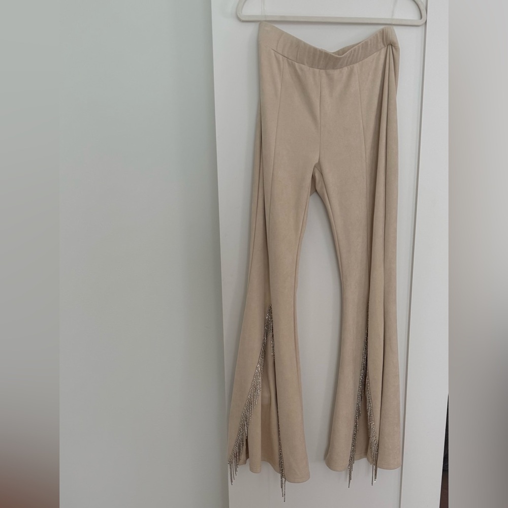 HIGHWAISTED STRETCH RHINESTONE BELLBOTTOMS